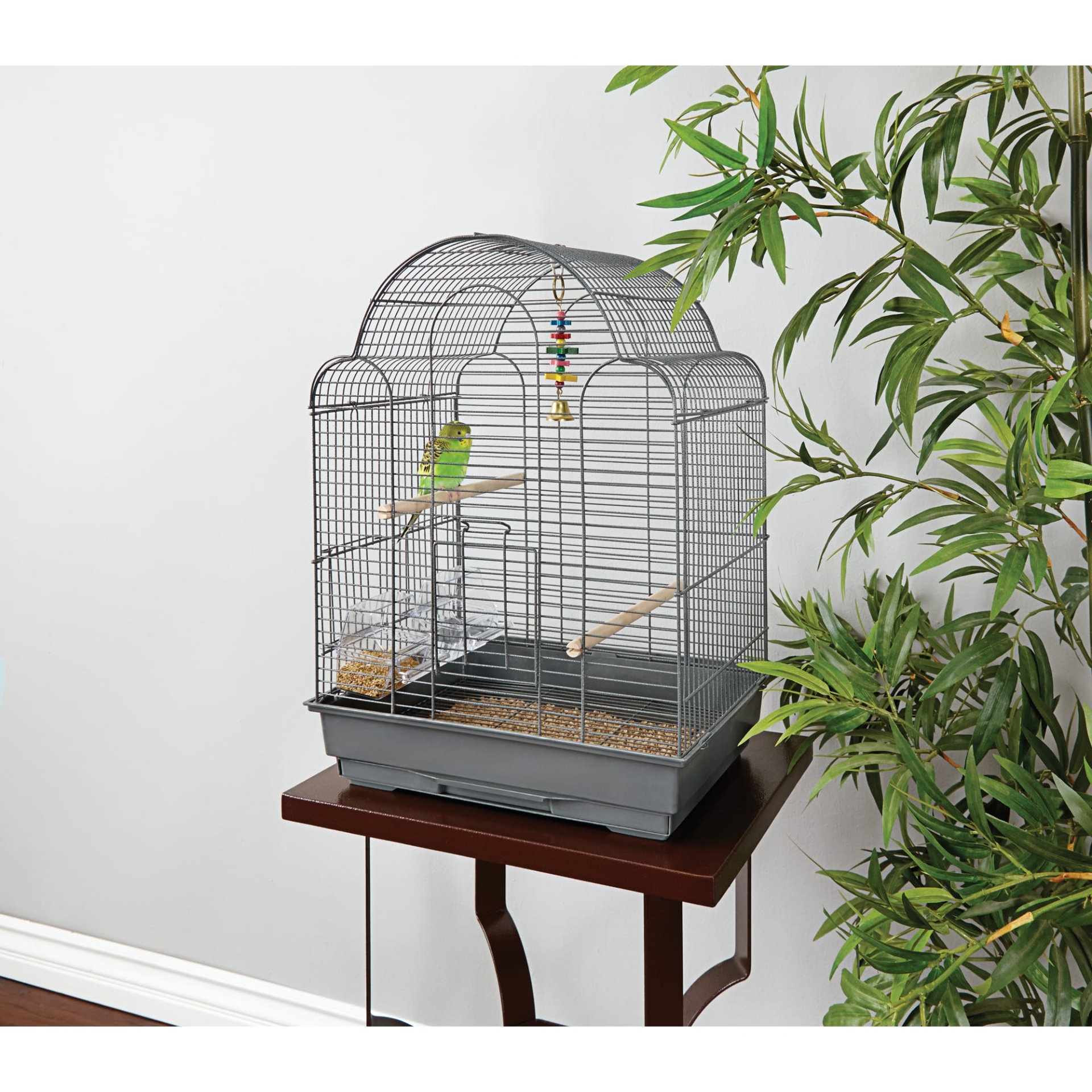 slide 1 of 1, You & Me Parakeet Scallop Top Cage, 22 in