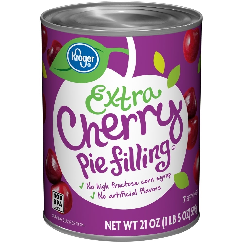 slide 1 of 1, Kroger Extra Cherry Pie Filling, 21 oz