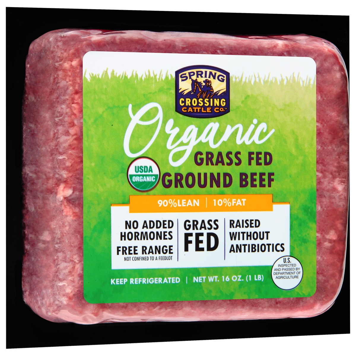 slide 4 of 9, Spring Crossing Cattle Co. 90/10 Organic Grass Fed Ground Beef 16 oz, 16 oz