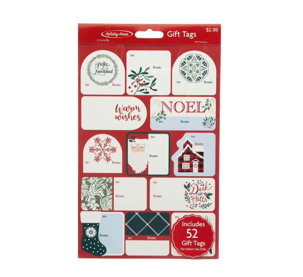 slide 3 of 3, Holiday Home Peel N Stick Winter Wish Gift Tags 52-Tag Multi Pack, 52 ct