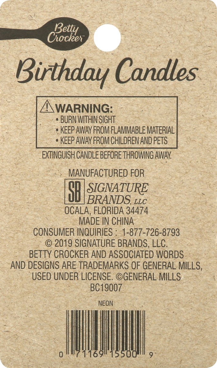 slide 5 of 9, Betty Crocker Neon Party Candles, 24 ct