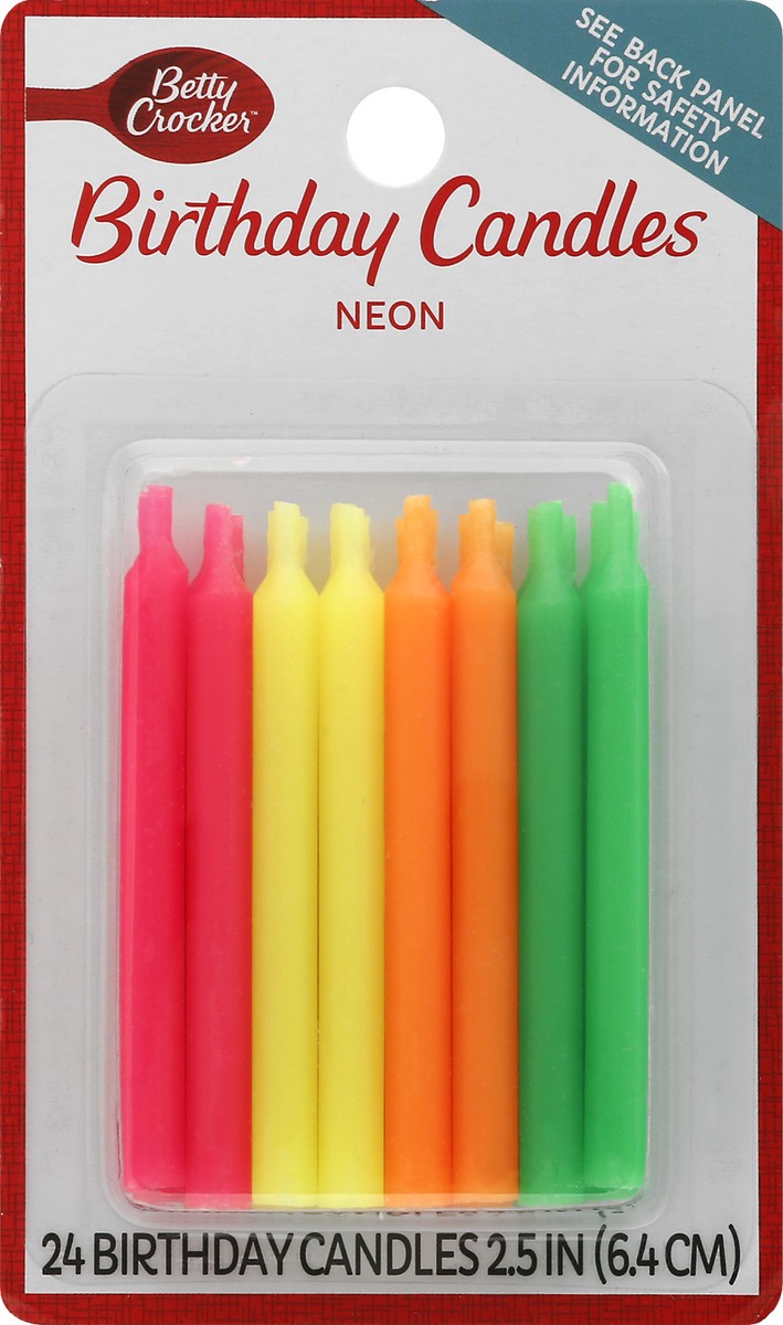 slide 7 of 9, Betty Crocker Neon Party Candles, 24 ct
