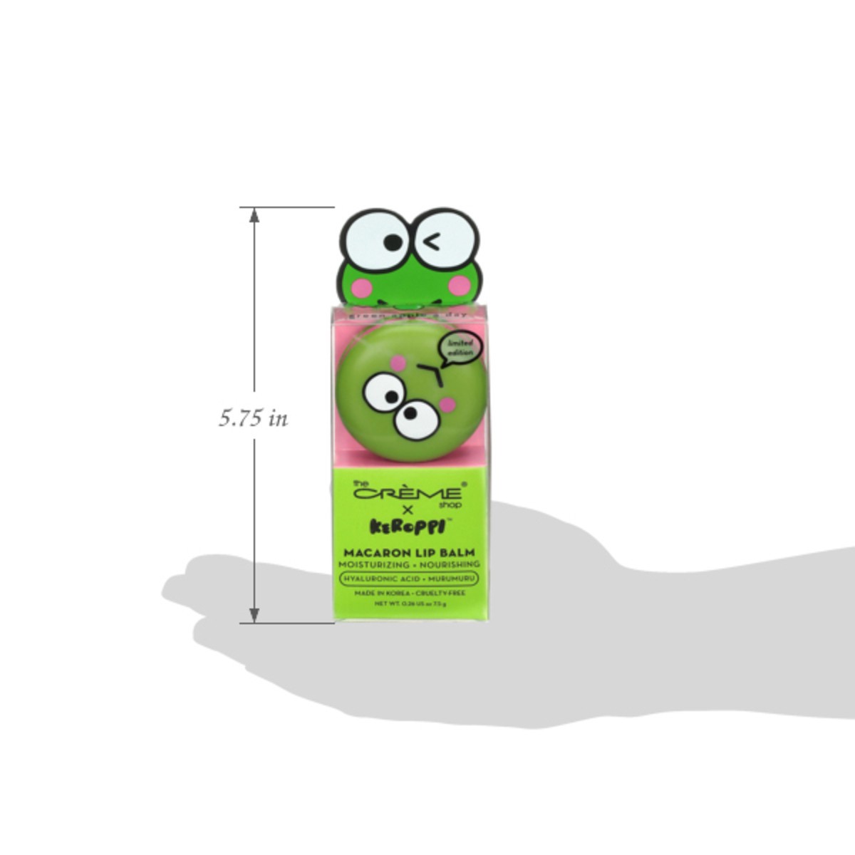 slide 12 of 13, The Crème Shop Keroppi Macaron Lip Balm, Green Apple A Day, 1 oz