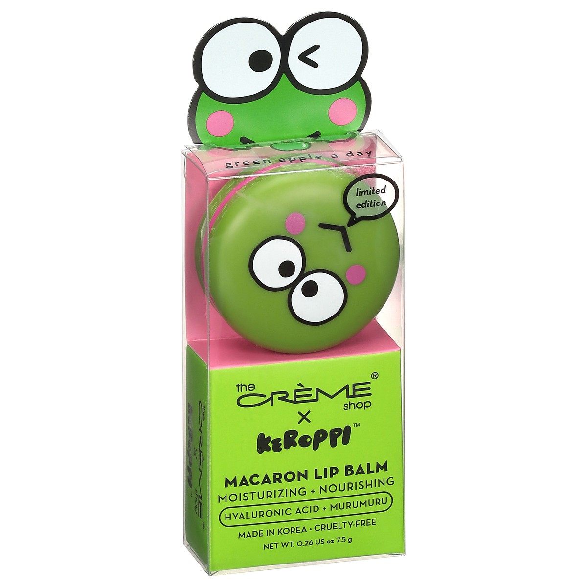 slide 6 of 13, The Crème Shop Keroppi Macaron Lip Balm, Green Apple A Day, 1 oz