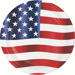 Creative Converting Festive Flag Dinner Plate, 8ct.