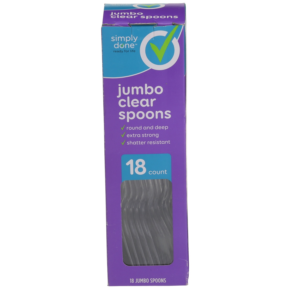 slide 1 of 1, Simply Done Plastic Spoon Cutlery Jumbo Pack, 18 ct