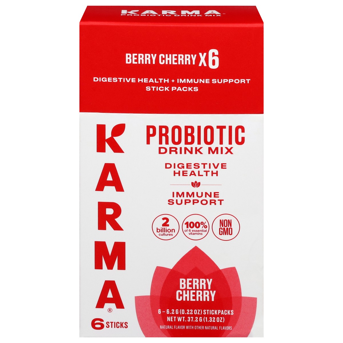 slide 2 of 4, Karma Probiotic Berry Cherry Drink Mix 6 - 0.22 oz Sticks, 6 ct