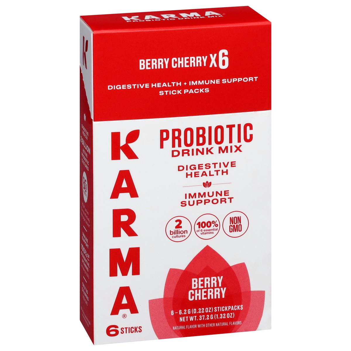 slide 4 of 4, Karma Probiotic Berry Cherry Drink Mix 6 - 0.22 oz Sticks, 6 ct