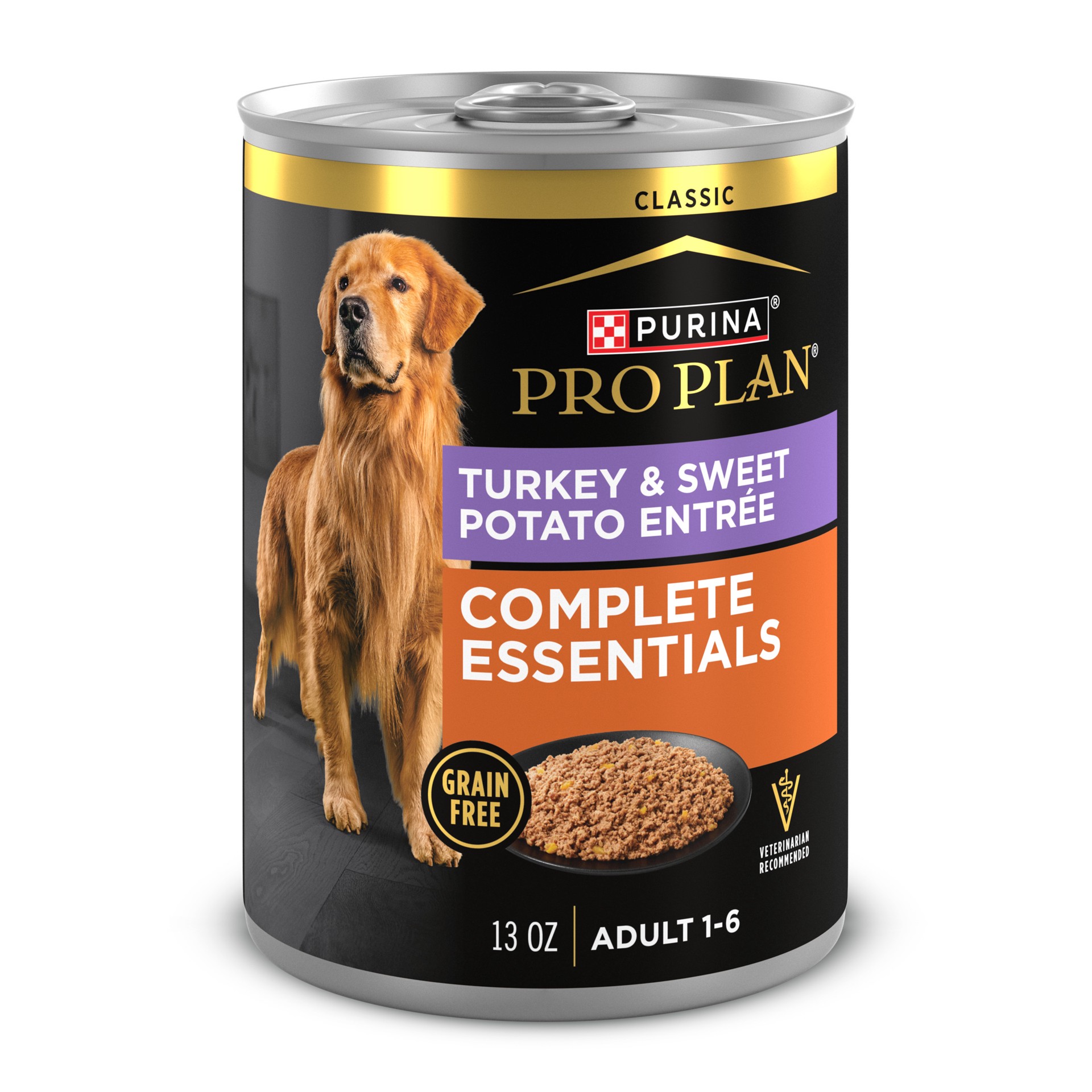 slide 1 of 2, Pro Plan Purina Pro Plan Dog Food, Grain Free Wet Classic Turkey and Sweet Potato Entrée, 13 oz