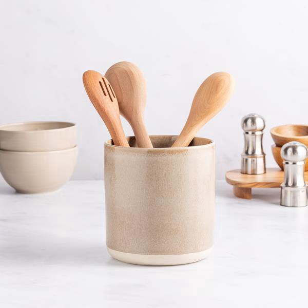 slide 1 of 1, Hy-Vee Seasons Ceramic Utensil Crock, 1 ct