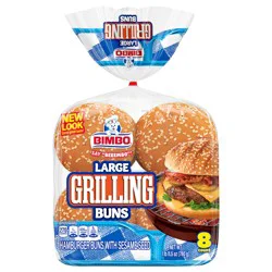 Bimbo Bimbollos Parrilleros Sesame Seeds Large Hamburger Buns, 8 count, 27.5 oz
