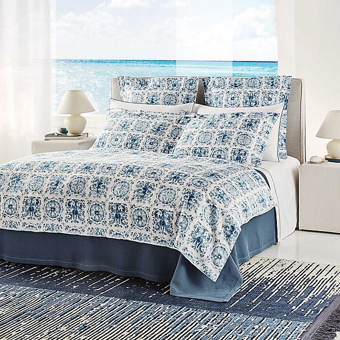 slide 2 of 3, Frette At Home Azulejo King Duvet Cover - Blue, 1 ct