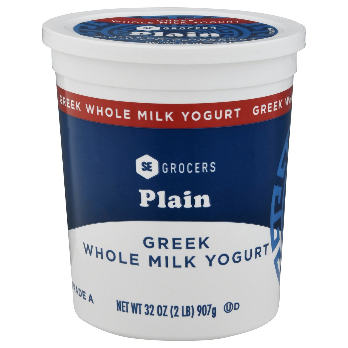 slide 1 of 9, SE Grocers Whole Milk Plain Greek Yogurt, 32 oz