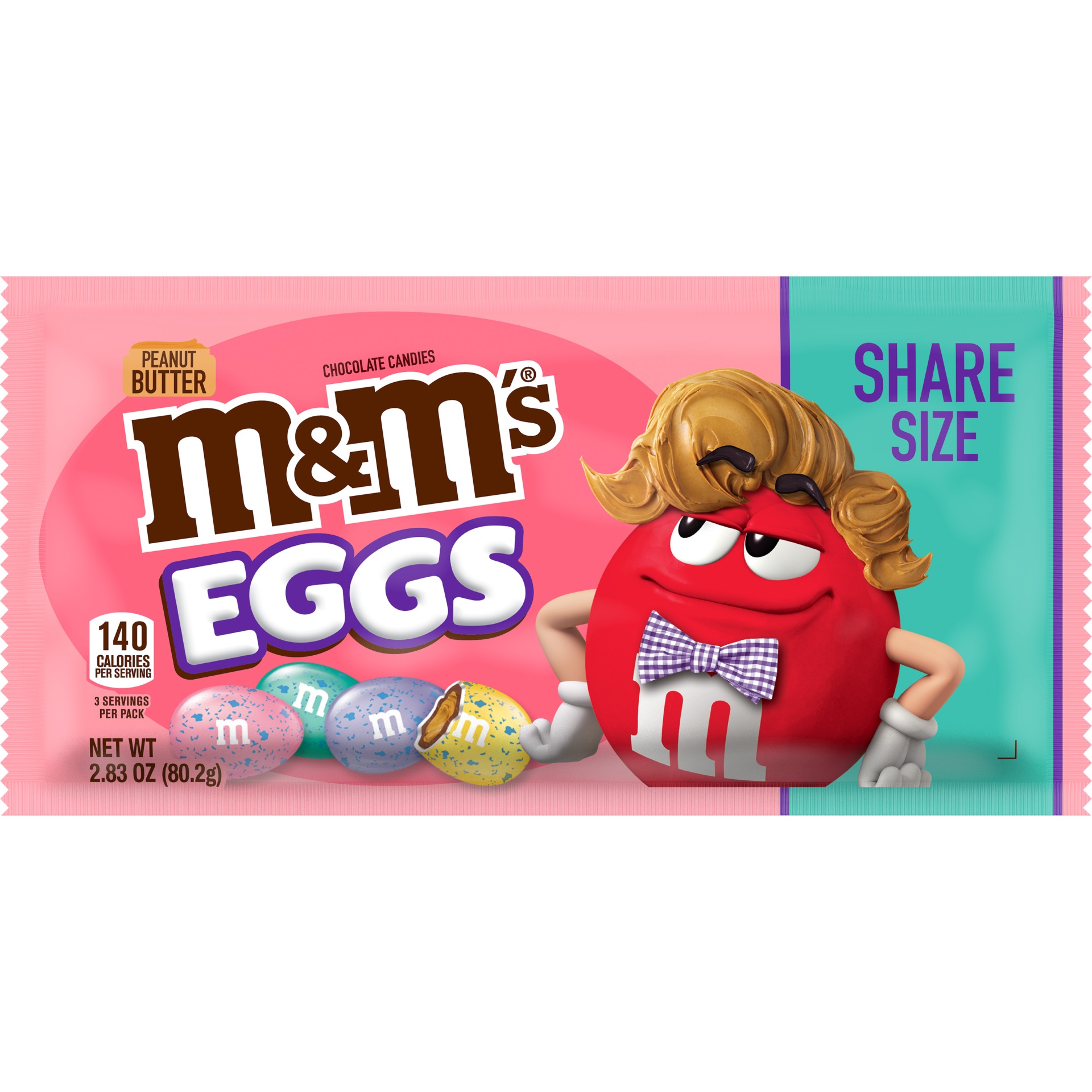 slide 1 of 1, M&M's Peanut Butter Chocolate Easter Speckled Eggs Candy, 2.83 oz