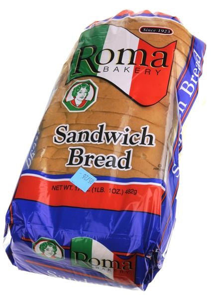 slide 1 of 1, Roma Bakery Sandwich Bread, 17 oz