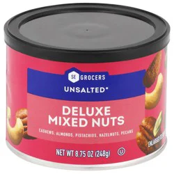 SE Grocers Unsalted Deluxe Mix Nuts 8.75 Ounces