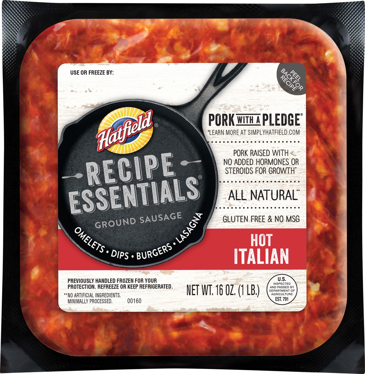 slide 2 of 3, Hatfield Recipe Essentials Ground Hot Italian Sausage 16 oz, 16 oz