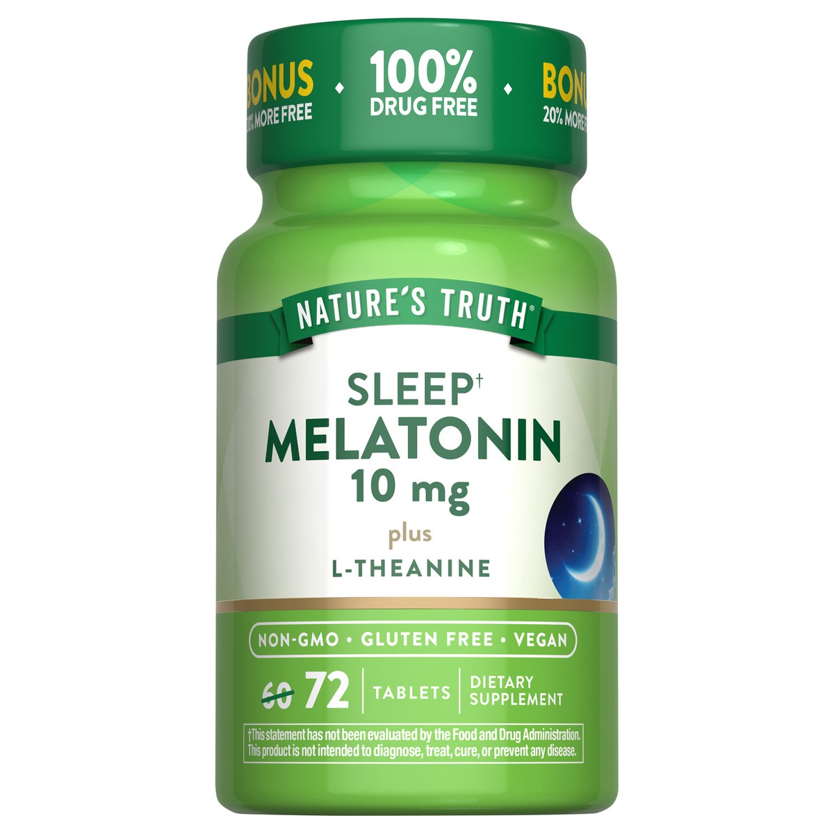 slide 1 of 5, Nature's Truth Melatonin 10 mg plus L-Theanine, 72 ct