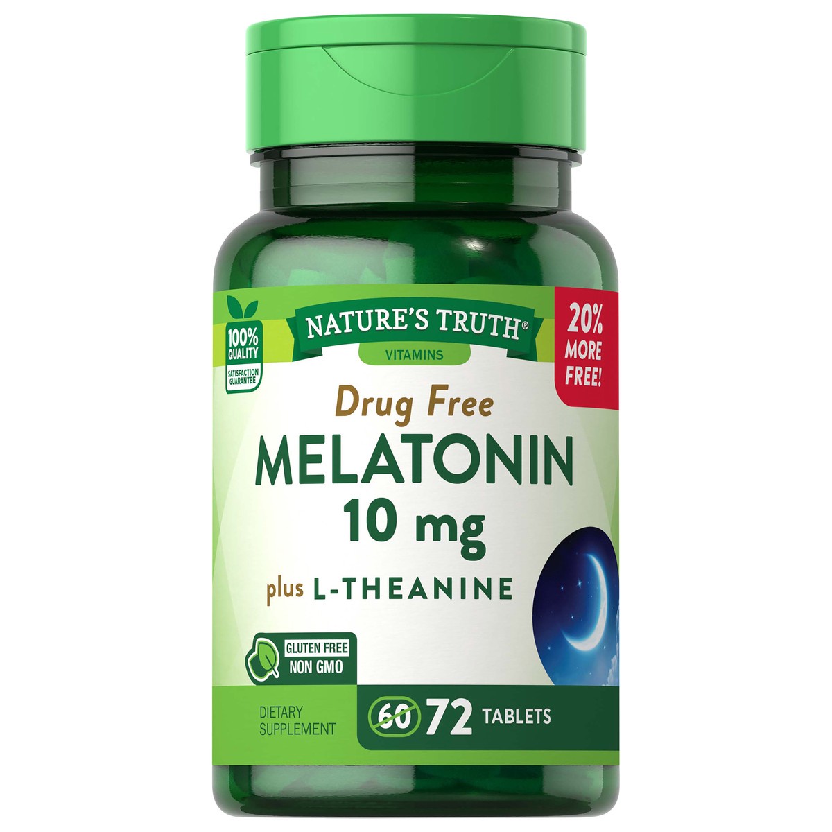 slide 1 of 5, Nature's Truth Melatonin 10 mg plus L-Theanine, 72 ct