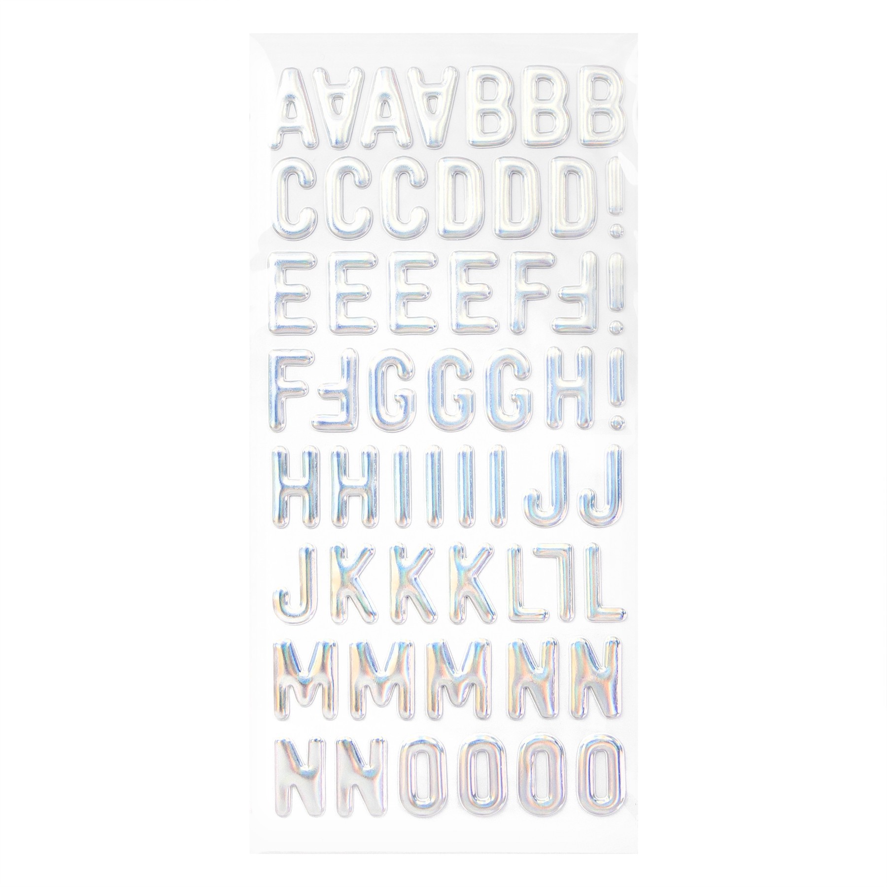 slide 2 of 4, Iridescent Pastel Puffy Alphabet Stickers By Recollections, 4.375 in x 9.5 in