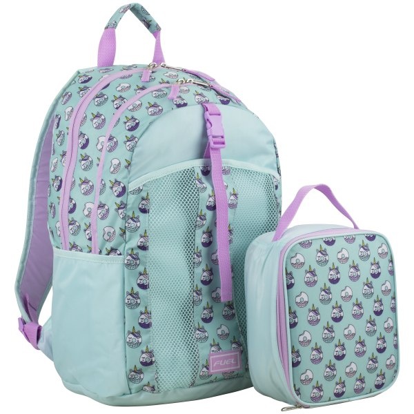 slide 1 of 3, Fuel Deluxe Lunch Bag And Backpack Set, Unicorn Donuts, 1 ct