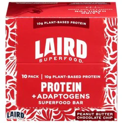 Laird Superfood Peanut Butter Chocolate Chip 10g Protein Bars - 10 ct