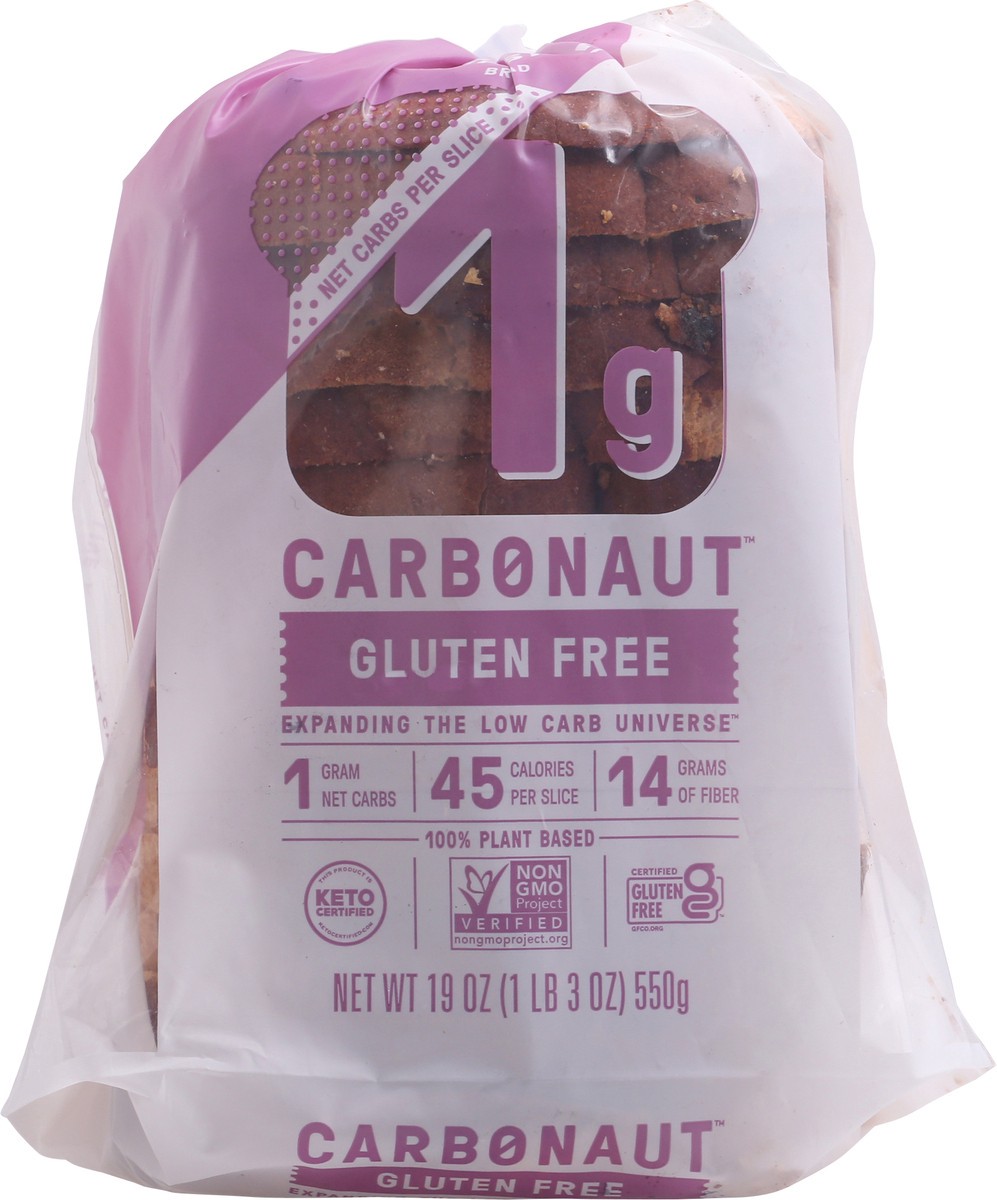 slide 8 of 9, Carbonaut Bread, Gluten Free, Cinnamon Raisin, 19 oz