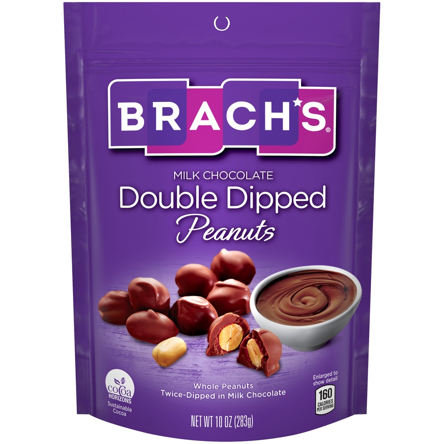 slide 1 of 1, Brachs Brach's Milk Chocolate Double Dipped Peanuts, 10 oz