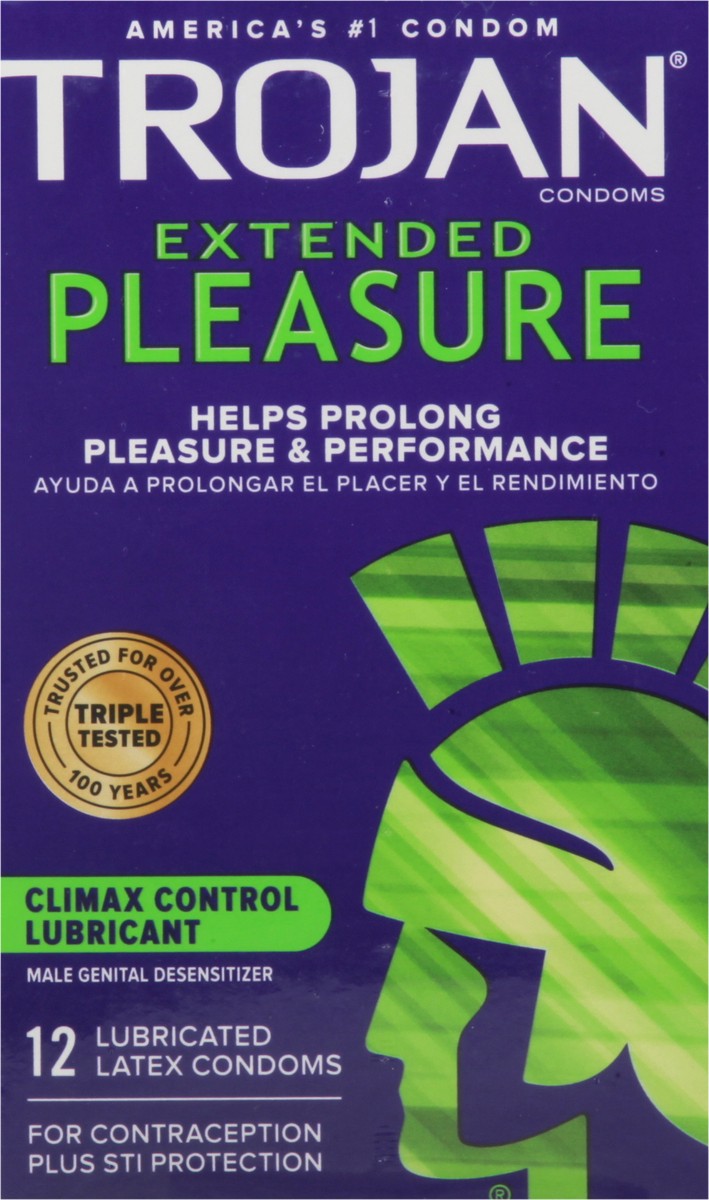 slide 9 of 9, Trojan Extended Pleasure Lubricated Latex Condoms 12 ea, 12 ct