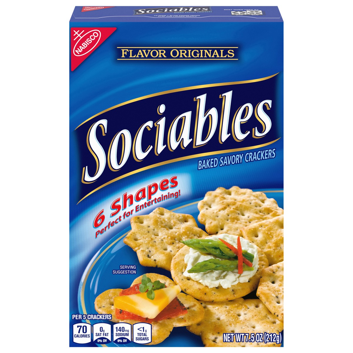 slide 1 of 9, Sociables Flavor Originals Sociables Baked Savory Crackers, Party Snacks, 7.5 oz, 7.5 oz