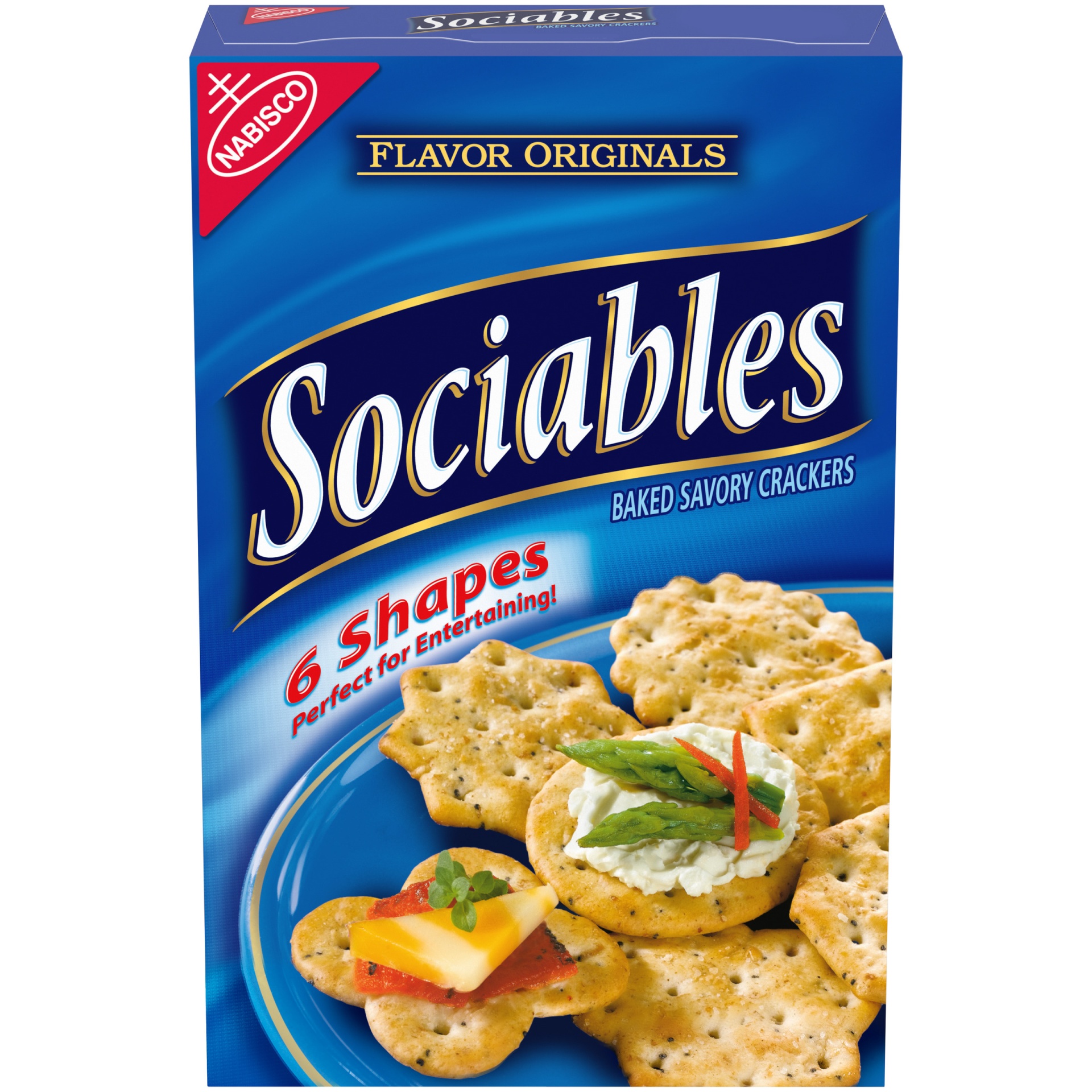 slide 1 of 3, Flavor Originals Sociables Baked Savory Crackers, 7.5 oz