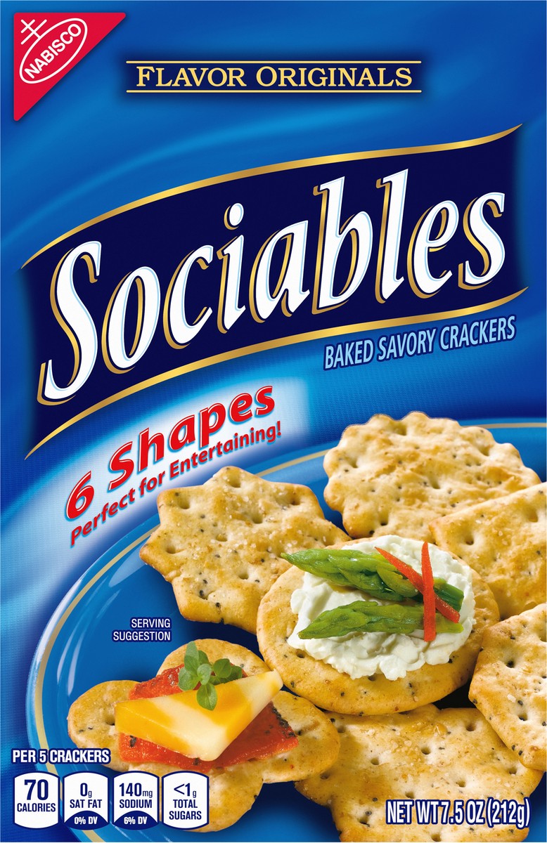 slide 6 of 9, Flavor Originals Sociables Baked Savory Crackers, 7.5 oz, 7.5 oz