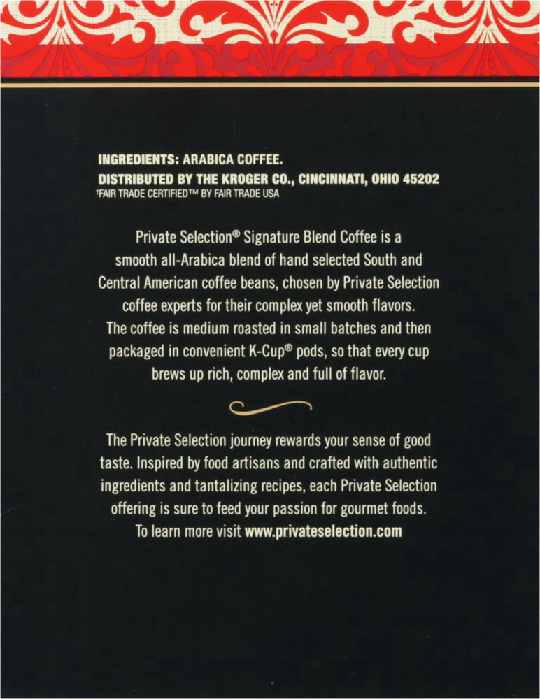 slide 3 of 9, Private Selection Fair Trade Signature Blend Medium Roast Coffee K-Cup Pods- 48 ct, 48 ct