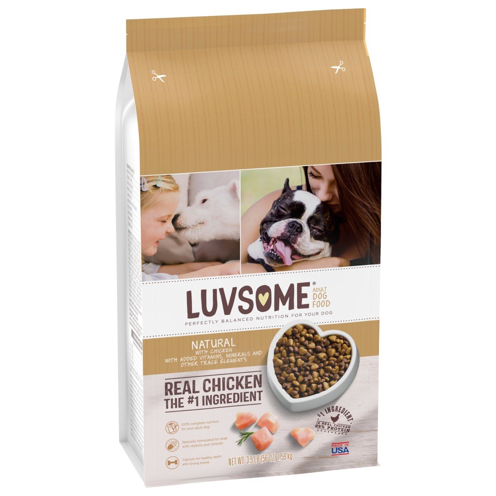 slide 1 of 6, Luvsome Natural Real Chicken Adult Dog Food, 3.5 lb