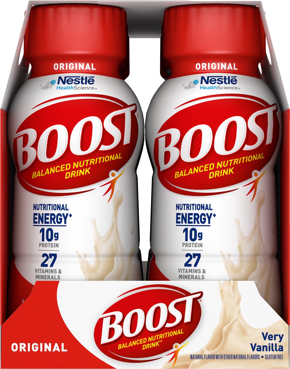 slide 4 of 9, Boost Original Balanced Nutritional Drink, Very Vanilla, 10 g Protein, 6 - 8 fl oz Bottles, 48 fl oz