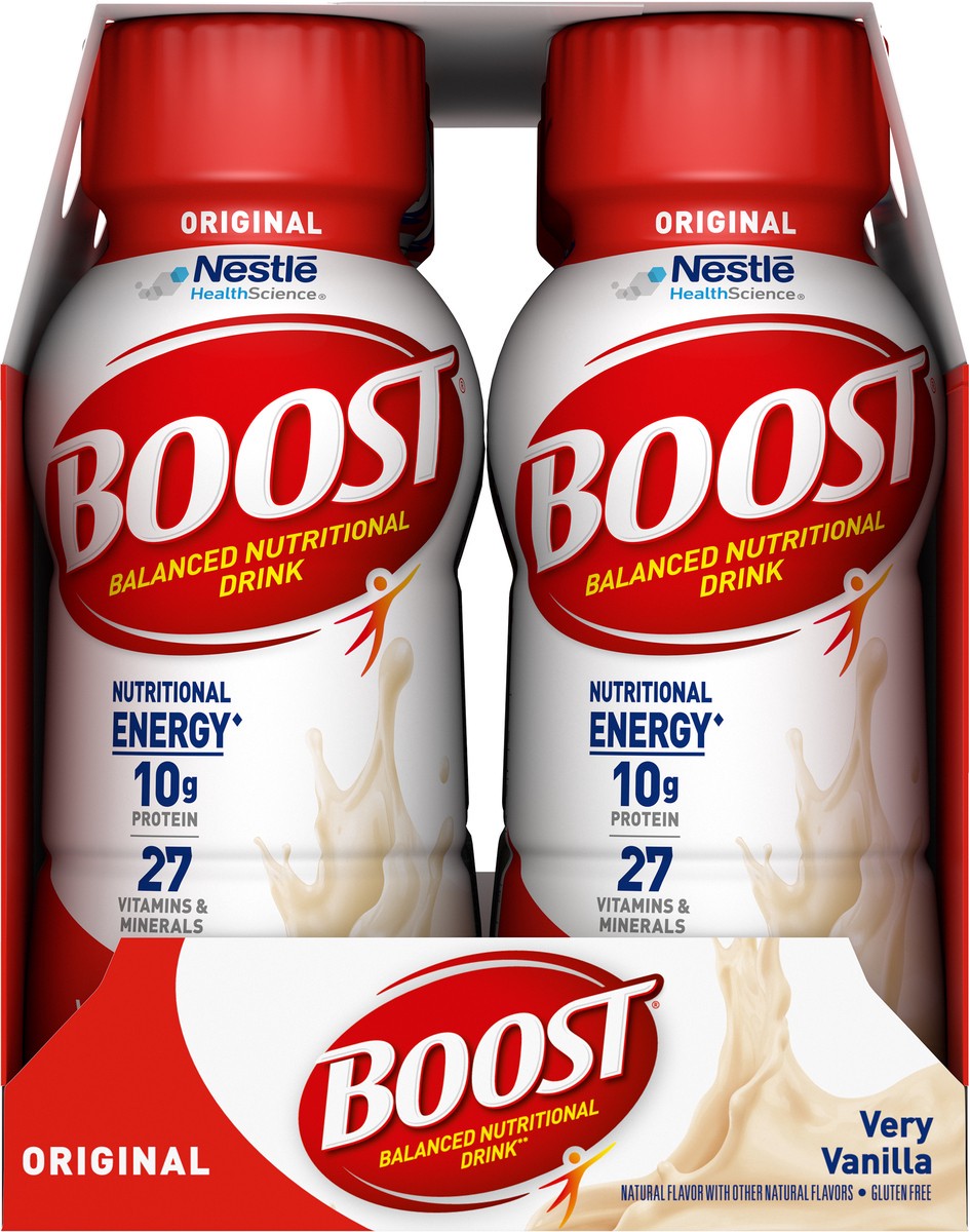 slide 3 of 9, Boost Original Balanced Nutritional Drink, Very Vanilla, 10 g Protein, 6 - 8 fl oz Bottles, 48 fl oz