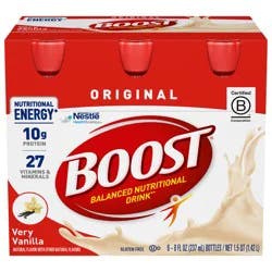 Boost Original Very Vanilla Balanced Nutritional Drink 6 - 8 fl oz Bottles