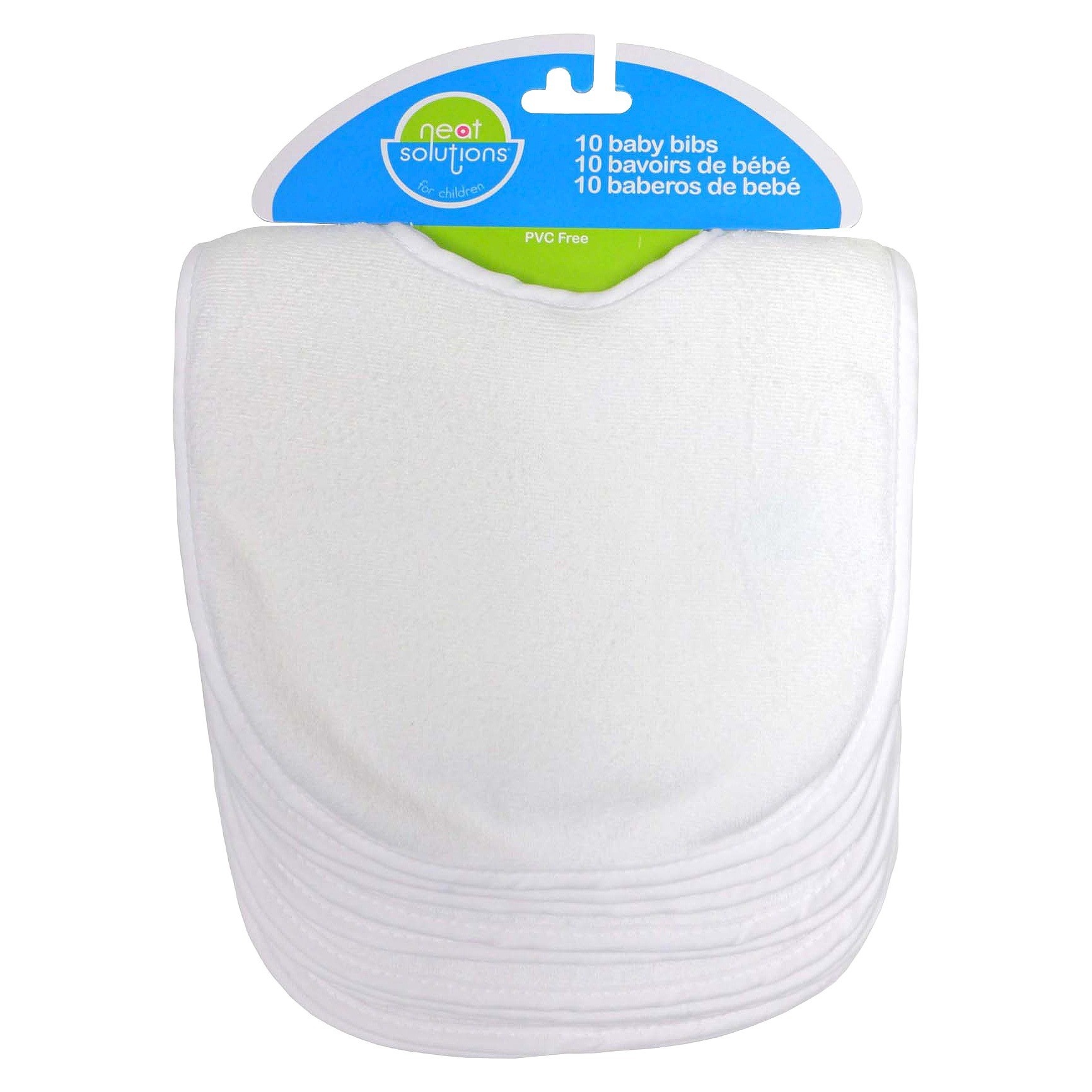 slide 1 of 2, Neat Solutions White Feeder Bibs, 10 ct