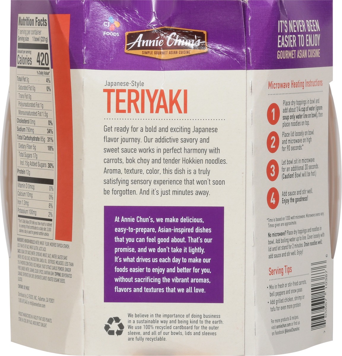 slide 5 of 11, Annie Chun's Japanese-Style Teriyaki Noodle Bowl 7.8 oz, 7.81 oz