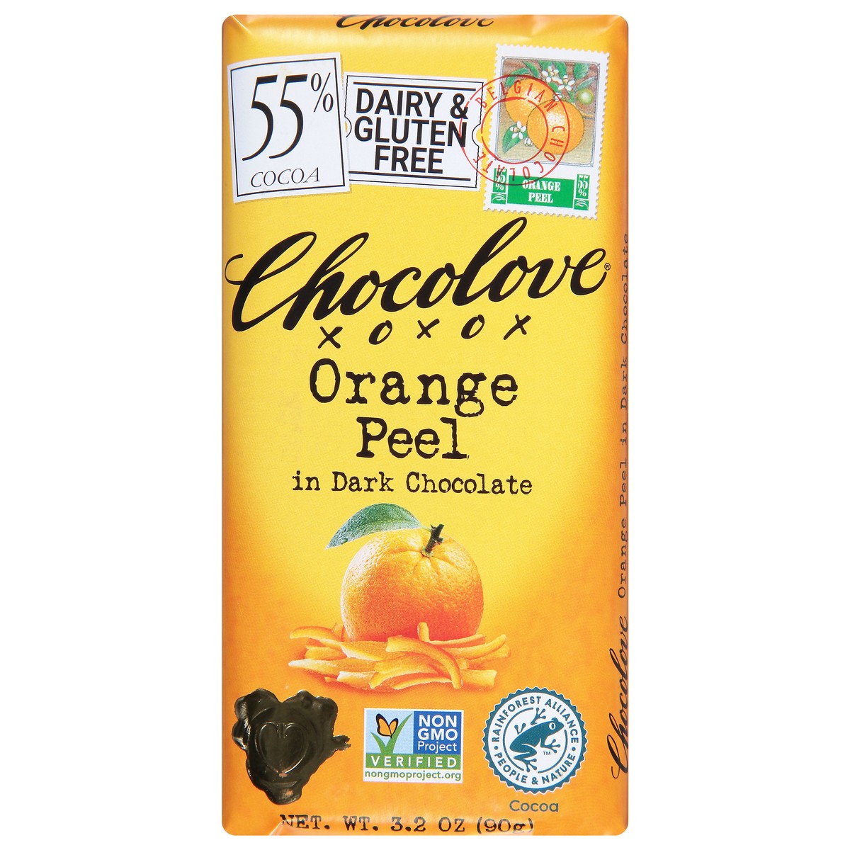 slide 1 of 2, Chocolove Orange Peel In Dark Chocolate Bar, 3.2 oz