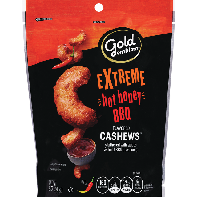 slide 1 of 1, GE Extreme Blazin Hot Bbq Cashew - 8 oz, 8 oz