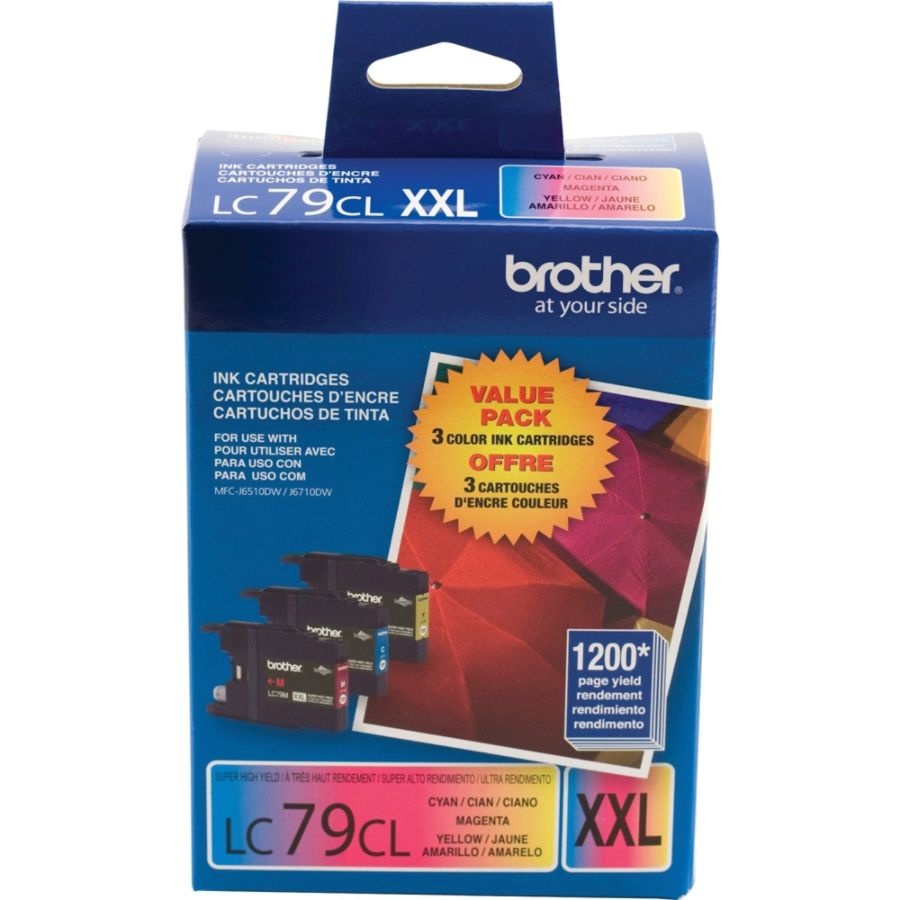 slide 2 of 3, Brother Lc79 Cyan/Magenta/Yellow Ink Cartridges, Pack Of 3, 3 ct