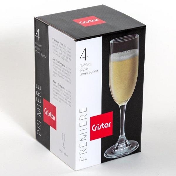 slide 1 of 1, Cristar Champagne Glass 4PC Set, 4 ct