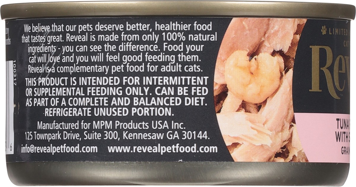 slide 9 of 14, Reveal Natural Wet Cat Food, Tuna Fillet with Shrimp in Broth, 2.47 oz Can, 2.47 oz