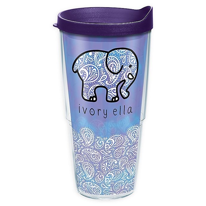 slide 1 of 1, Tervis Ivory Ella Frosted Paisley Tumbler with Lid, 24 oz