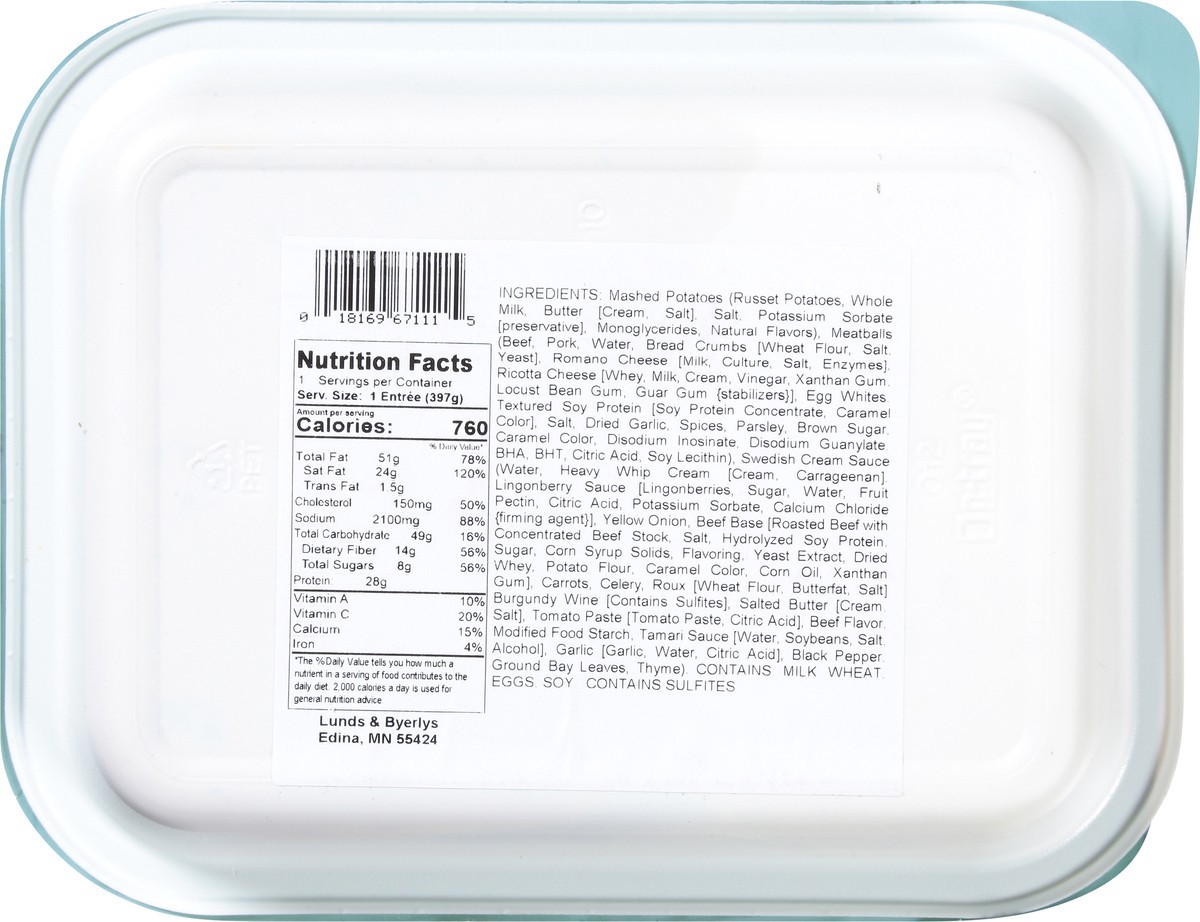 slide 5 of 9,  Swedish Meatballs & Mashed Potatoes 14.0 oz, 14 oz