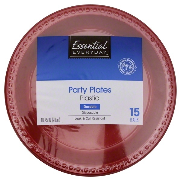 slide 1 of 1, Essential Everyday Red Blue Dinner Plates, 15 ct