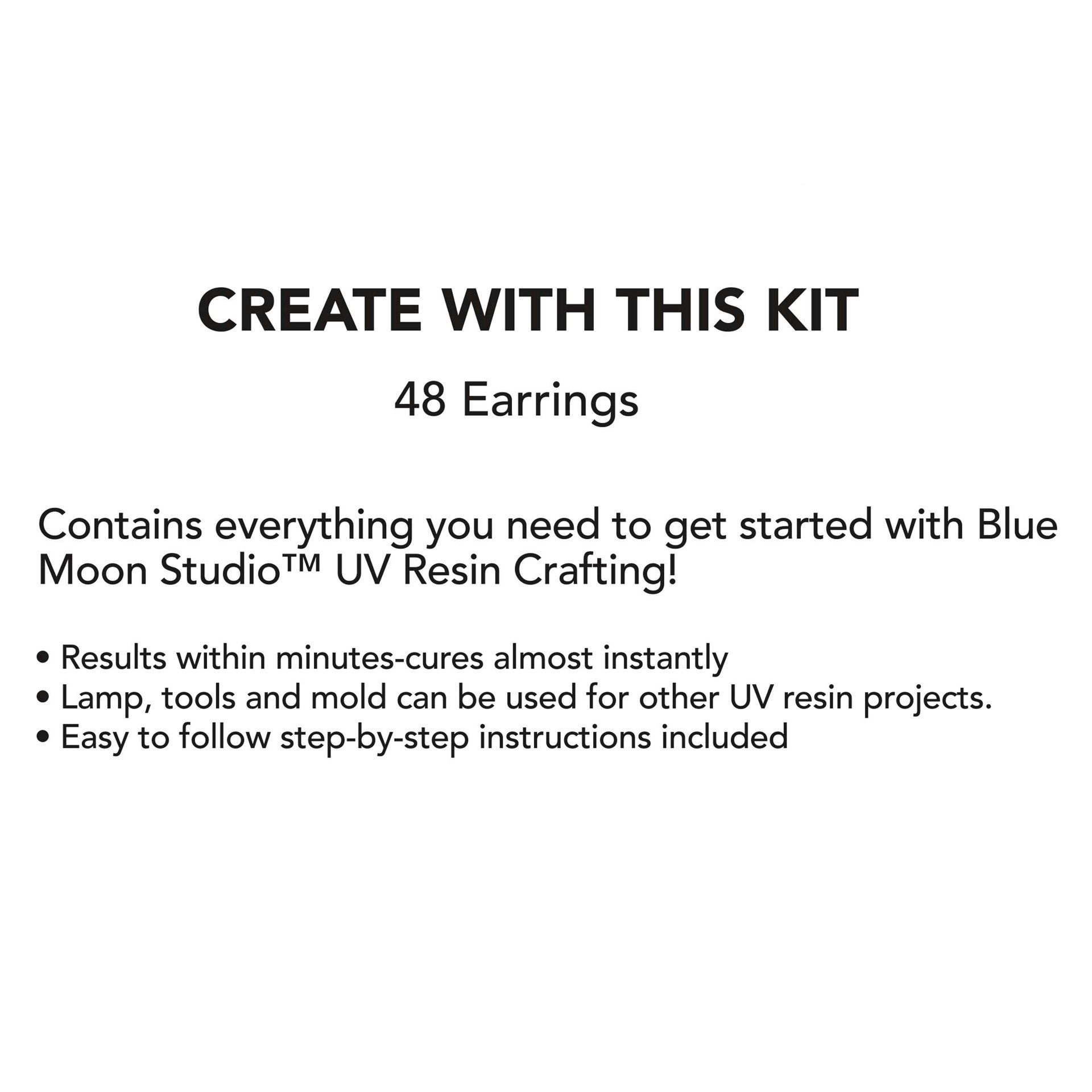 slide 2 of 6, Blue Moon Studio Uv Resin Craft Hoop Earring Starter Kit, creates up to 48 earrings