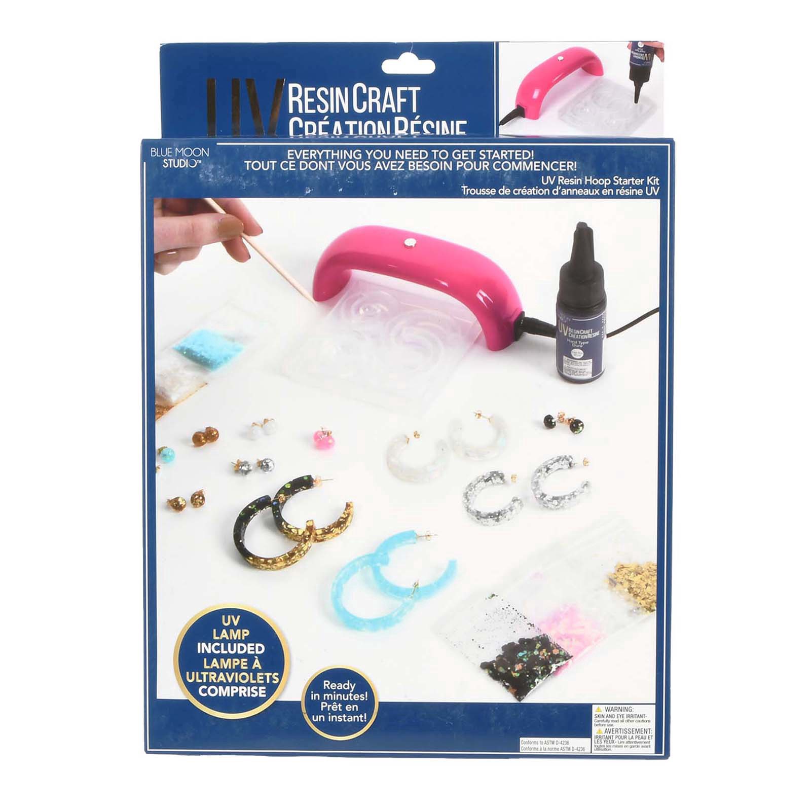 slide 6 of 6, Blue Moon Studio Uv Resin Craft Hoop Earring Starter Kit, creates up to 48 earrings