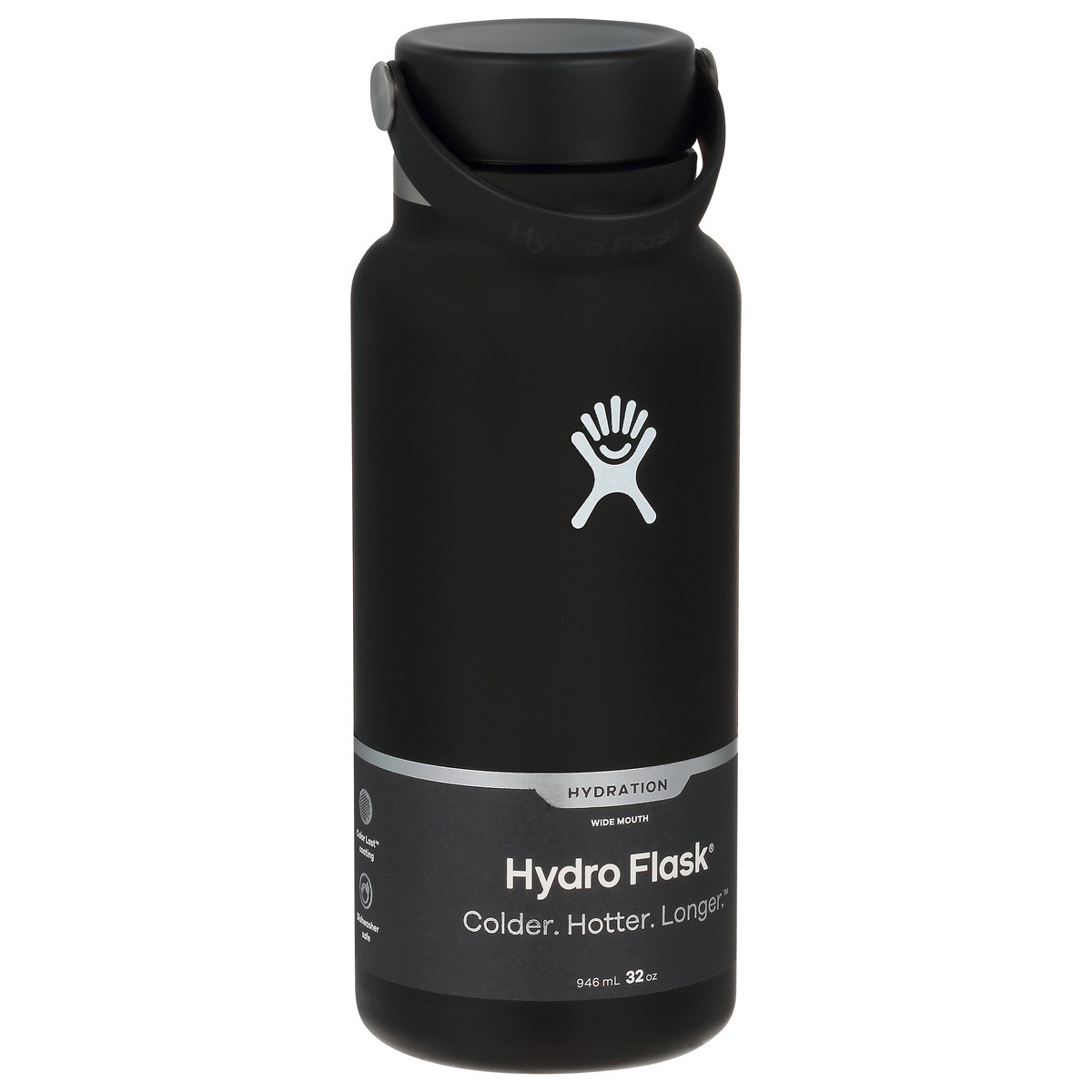 slide 6 of 9, Hydro Flask Black Wide Mouth Stainless Steel Water Bottle, 1 ct